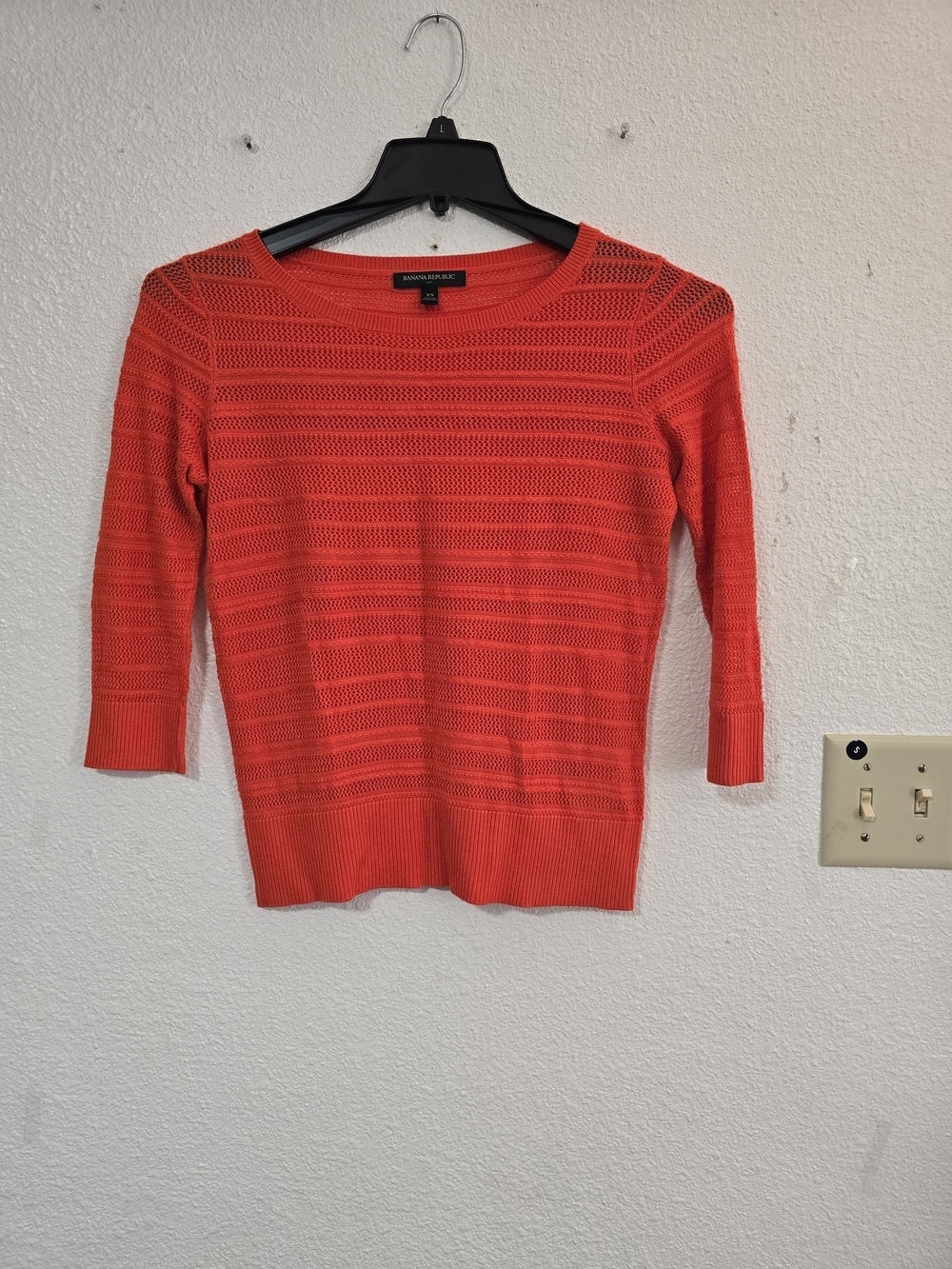 Banana Republic Coral Open-Knit Scoop Neck Sweater